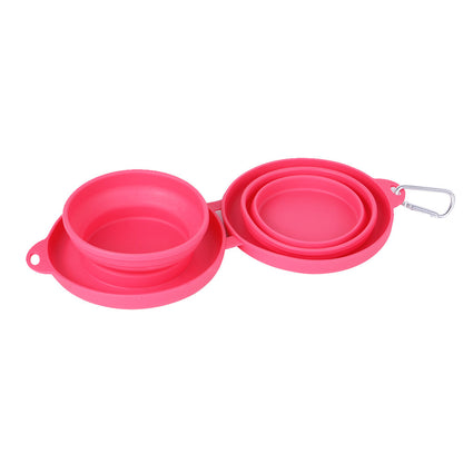 Rubber Foldable Double Pet Feeding Bowl - Pawtique Pet Store