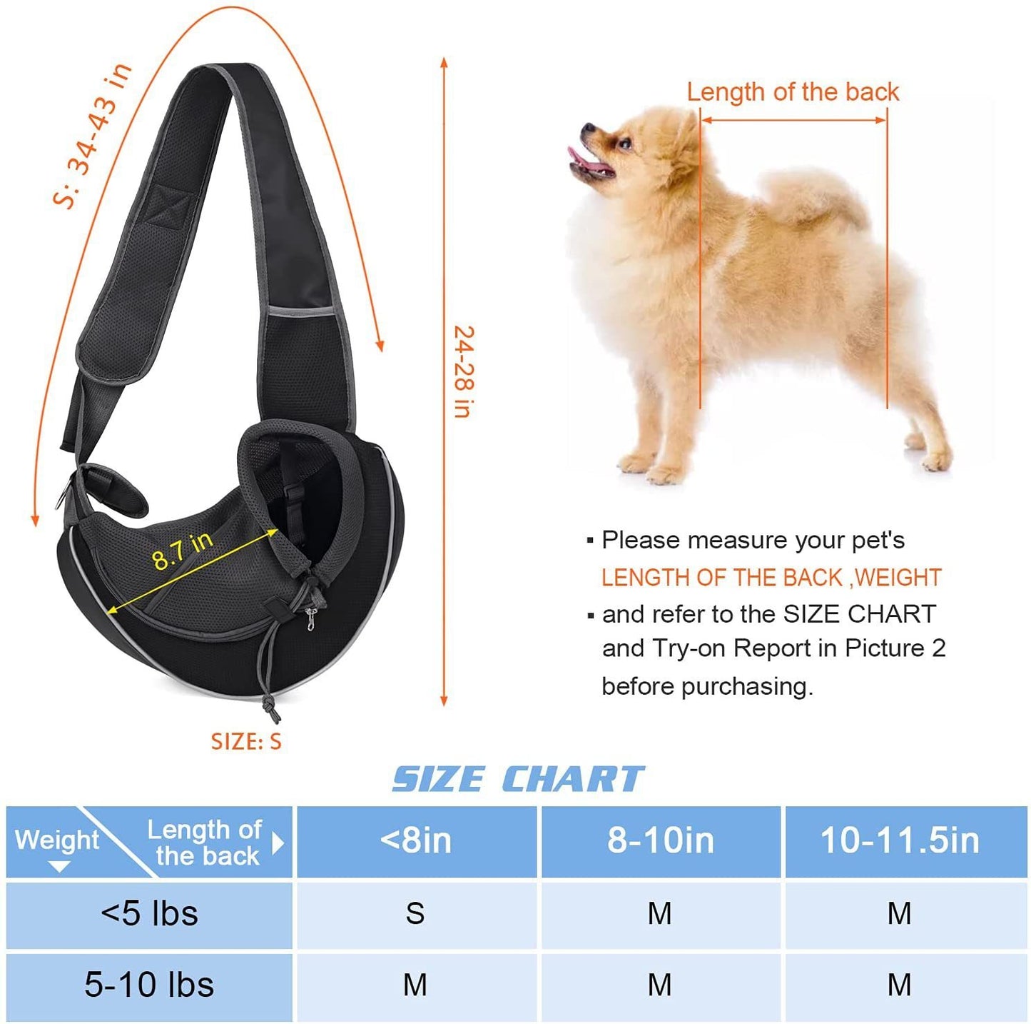 Portable Pet Sling Bag - Pawtique Pet Store